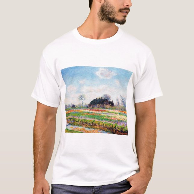 Tulip Fält i Nederländerna, Monet T Shirt (Framsida)
