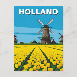 Tulip Fält Kvarn Holland Nederländerna Vykort