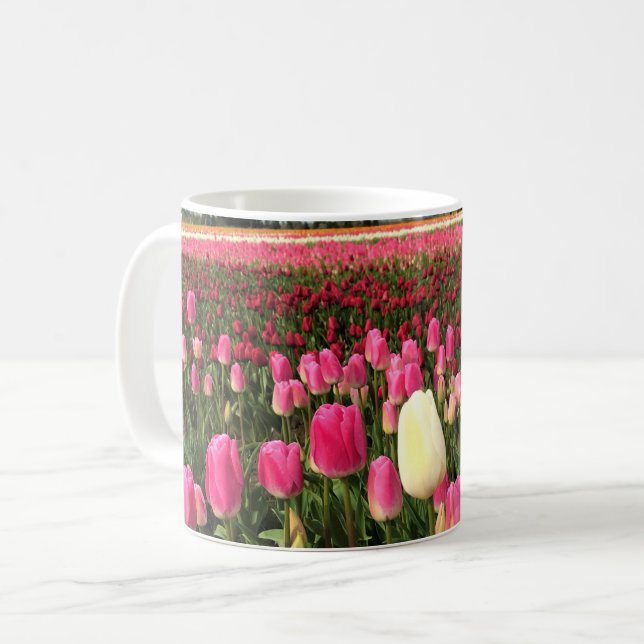 Tulip Farm i Oregon Kaffemugg (Framsida vänster)