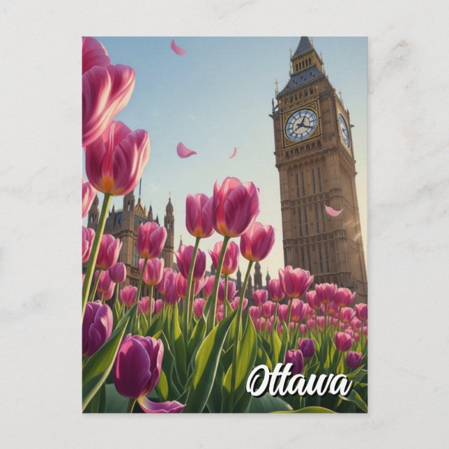 Tulip Festival i Ottawa Canada Travel Vykort (Framsida)
