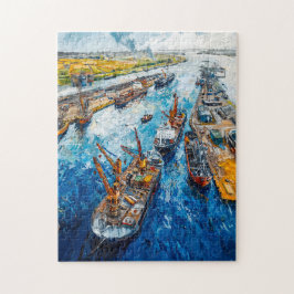 Tulip Fields with Barn and Stream Fantasy Painting Pussel