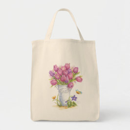 Tulip Florist Pail Livsmedel Tote Bag Tygkasse
