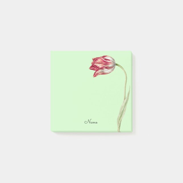 Tulip Flower Art Namn Post IT Note Pad Post-it Block (Framsida)
