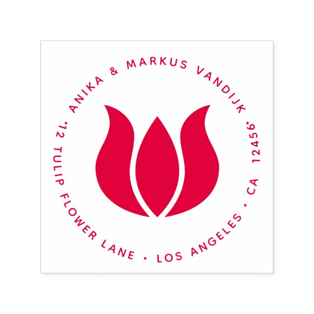 Tulip Flower Blommar Holland Dutch Blommigt Självfärgande Stämpel (Design)