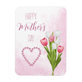 Tulip Flower Bouquet Lycklig Mors dag kort Magnet