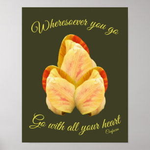 Tulip Flower med ditt hjärta inspirerande Poster
