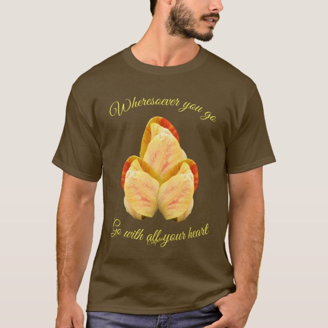 Tulip Flower med ditt hjärta inspirerande T Shirt (Framsida)