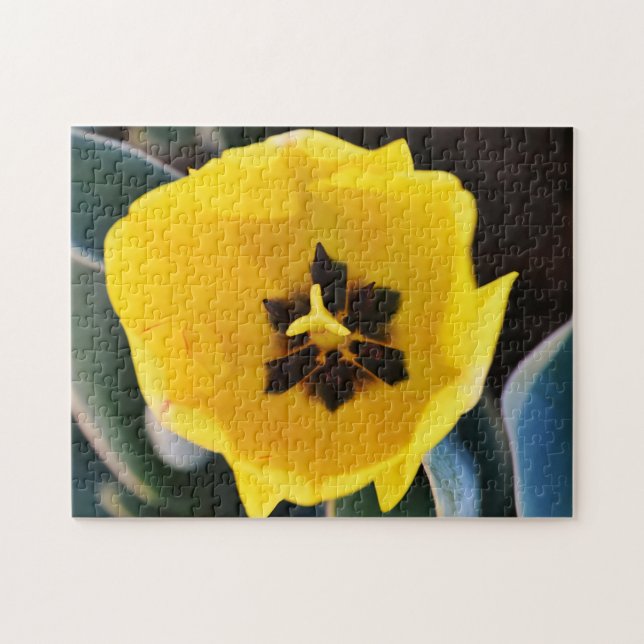 Tulip Flower Puzzle med stor Söt Gult Pussel (Horisontell)