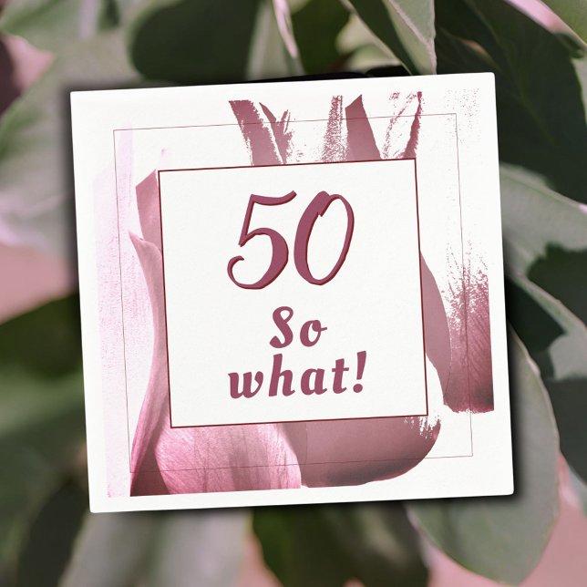 Tulip Flower Red, 50:e födelsedagsdagen Blommigt Pappersservett (Skapare uppladdad)