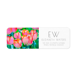 TULIP FLOWER-RETURETIKETTER RETURADRESS ETIKETT