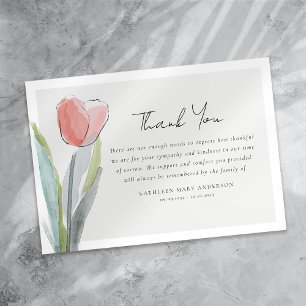 Tulip Flower Sympathy Funeral Tack Kort