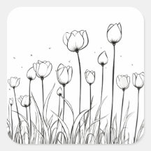 Tulip Flower Tulipa Blommigt Stencil Mönster Desig