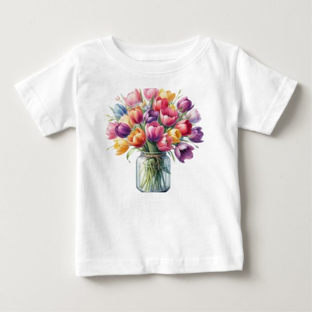 Tulip Flower Vas T Shirt (Framsida)