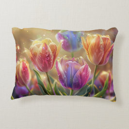 Tulip Flowers Digital Art Prydnadskudde