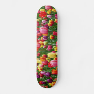 Tulip Flowers Garden Banner Mini Skateboard Bräda 18,5 Cm