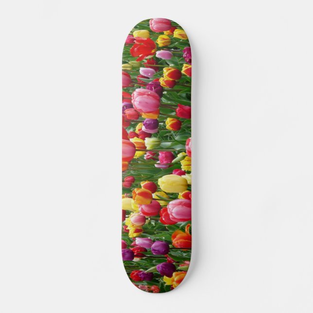 Tulip Flowers Garden Banner Mini Skateboard Bräda 18,5 Cm (Framsida)