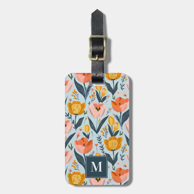 Tulip Flowers Luggage Tag Bagagebricka (Vertikal Framsida)