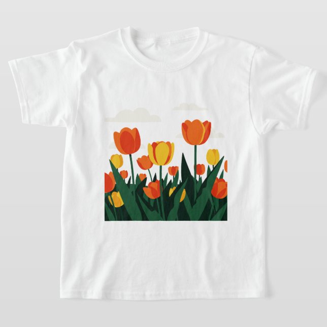 Tulip flowers t shirt (Laydown)