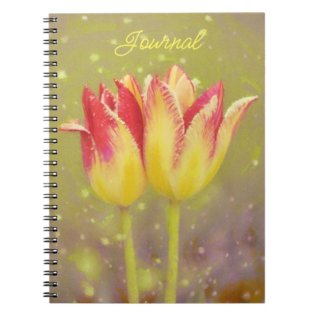 Tulip Flowers Together Art Journal Notebook Anteckningsbok (Framsidan)