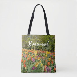 Tulip Garden Bridesmaid Tote Tygkasse