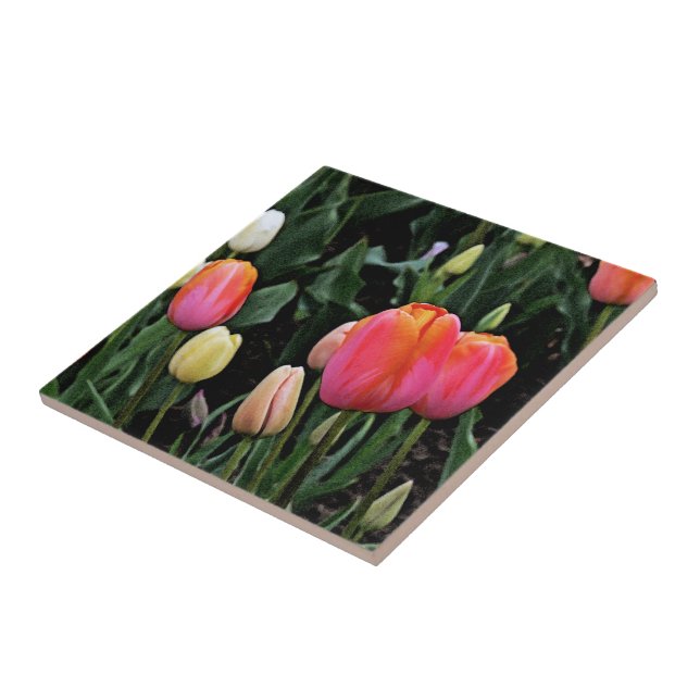 "TULIP GARDEN" CERAMIC TILE/TRIVET KAKELPLATTA (Sidan)