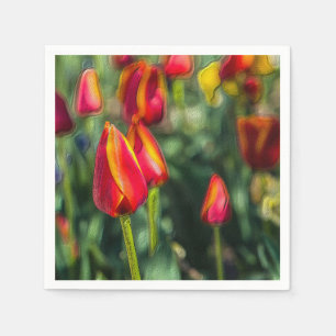 Tulip Garden Texturerad Pappersservett