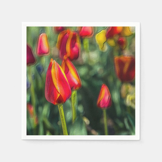 Tulip Garden Texturerad Pappersservett (Framsidan)