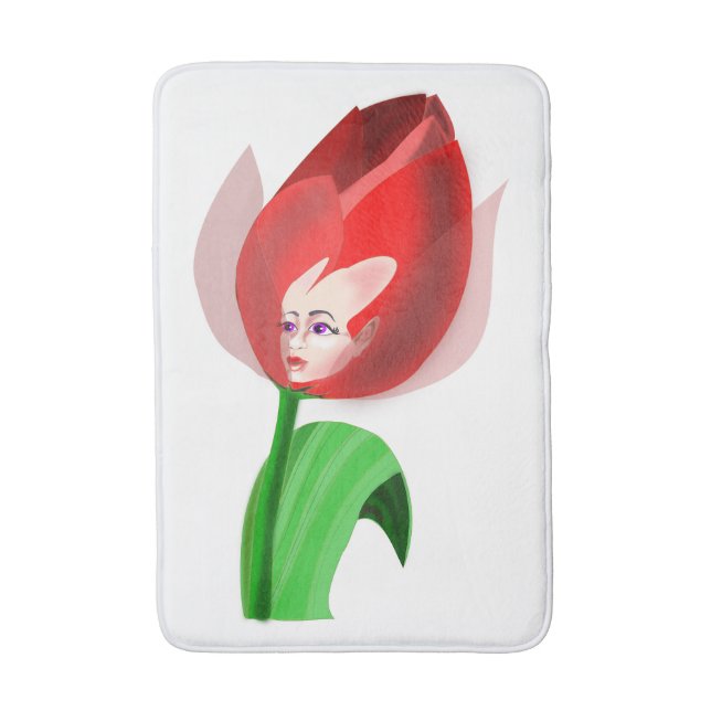 Tulip Girl Bath Mat - Your Färg - Text Badrumsmatta (Framsidan (Vertikal))