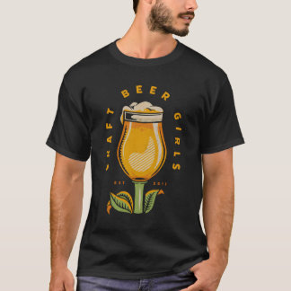 Tulip Glass Craft Beer Girl T Shirt