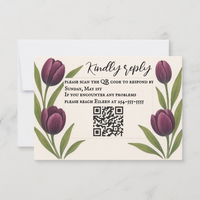 Tulip Heirloom QR Code OSA kort (Framsida)