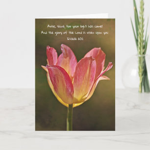 Tulip i Sunshine Scripture Card Isaiah 60:1 Kort