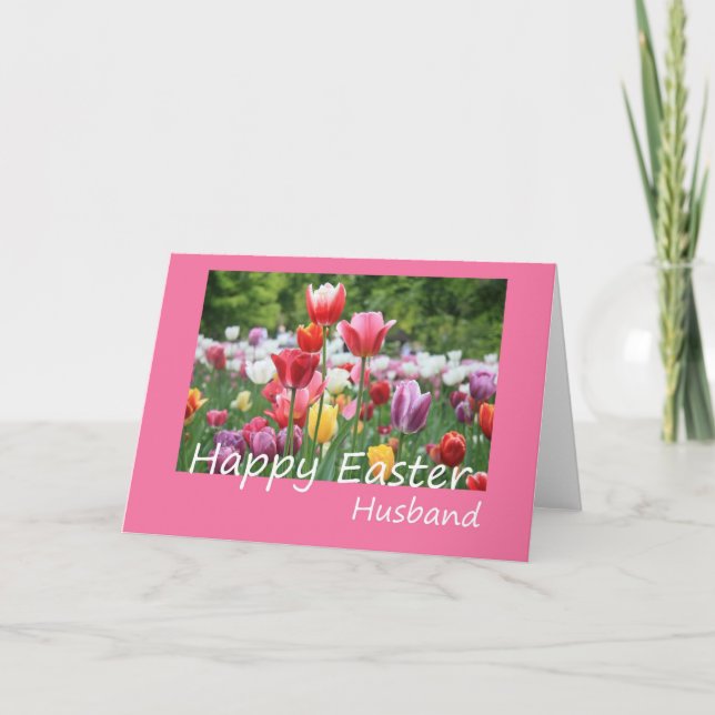 Tulip-kort för make Glad påsk Helgkort (Framsida)
