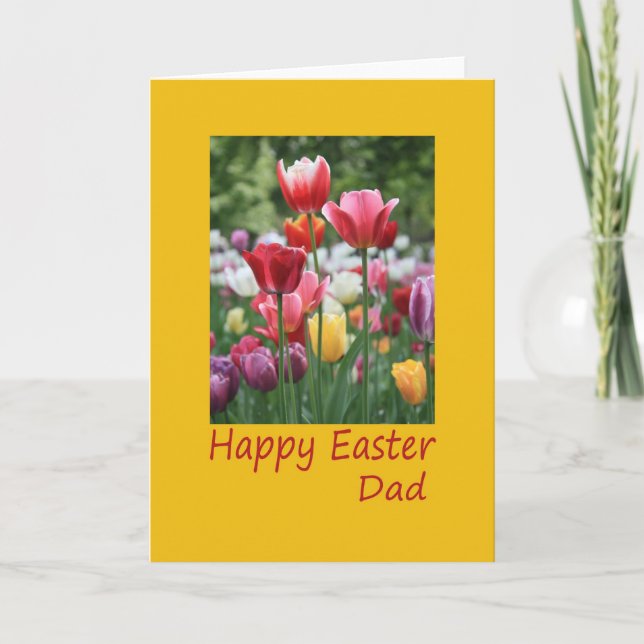 Tulip-kort för pappa Glad påsk Helgkort (Framsida)