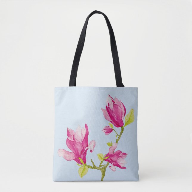 Tulip Magnolias på en Tote Tygkasse (Framsida)
