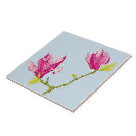 Tulip Magnolias på keramiskt plattor (2) Kakelplatta