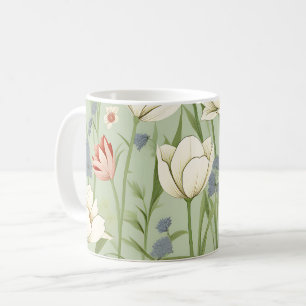Tulip Meadow in Sage Grönt Kaffemugg