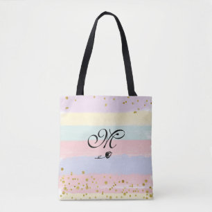 *~* Tulip Monogram Doodle Guld Glitter Pastel Tygkasse