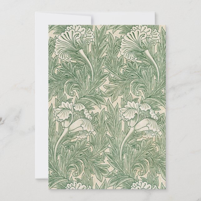 Tulip Mönster (1875) från William Morris Inbjudningar (Framsida)