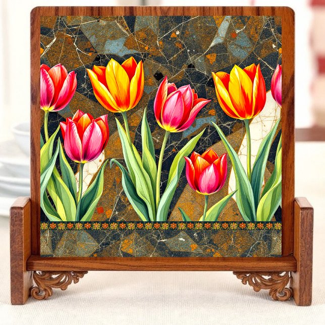 Tulip Mosaic Charm Ceramic Tile Kakelplatta (Skapare uppladdad)