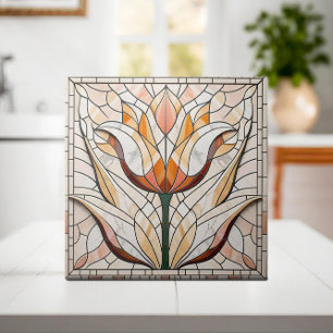 Tulip-mosaik - Varmpastellisering Kakelplatta