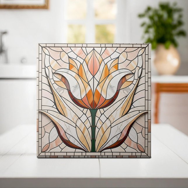 Tulip-mosaik - Varmpastellisering Kakelplatta (Skapare uppladdad)