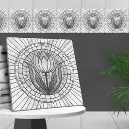 Tulip-mosaik - Vit marmor Kakelplatta