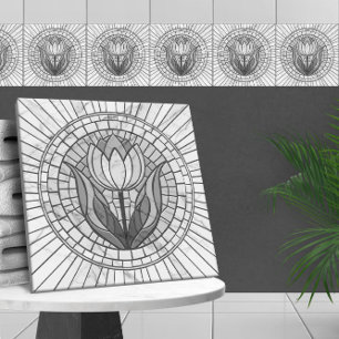 Tulip-mosaik - Vit marmor Kakelplatta