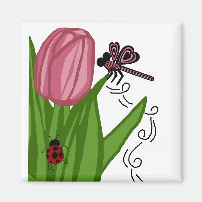 Tulip n dragonfly magnet (Framsidan)