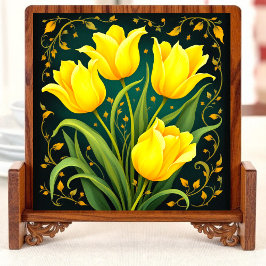 Tulip Noir Ceramic Tile Kakelplatta