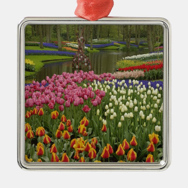 Tulip- och hyacint-trädgård, Keukenhof Gardens Julgransprydnad Metall (Framsidan)