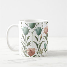 Tulip och Lily Soft Blommönster Kaffemugg
