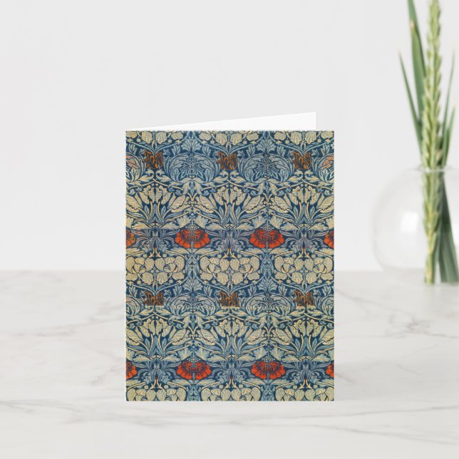 Tulip och Ro Date, Design 1876 William Morris Tack Kort (Framsida)