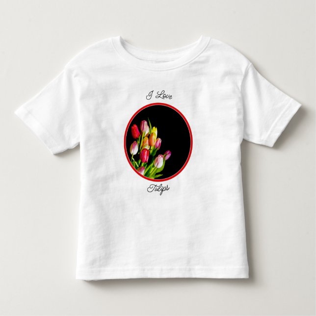 Tulip Painting - Original Flower Art Småbarn T-shi T Shirt (Framsida)