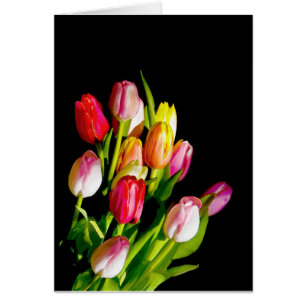 Tulip Painting - Originalfärgsbild Hälsningskort